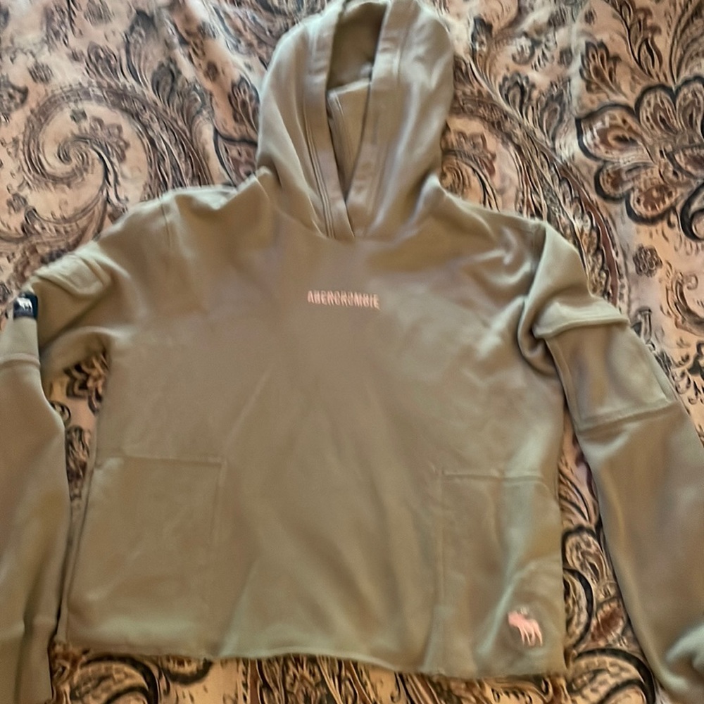 Abercrombie Kids cropped hoodie in olive green